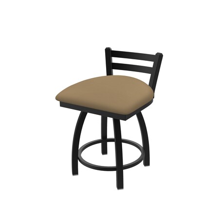 Holland Bar Stool Co. 18" Low Back Swivel Vanity Stool, Black Wrinkle, Canter Sand Seat 41118BW013